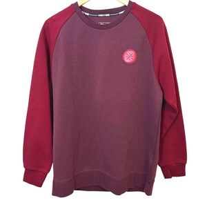 Li-Ning Way of Wade Mens XL Maroon Colorblock Raglan Crewneck‎ Sweatshirt